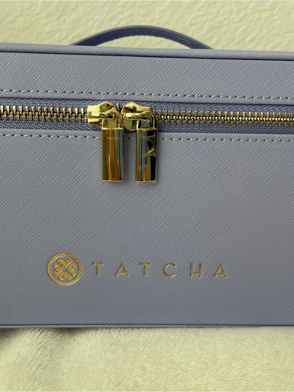Tatcha Lavender Vanity Case Makeup Organizer Travel Cosmetic Box Mirror Gold Zip - Picture 5 of 14